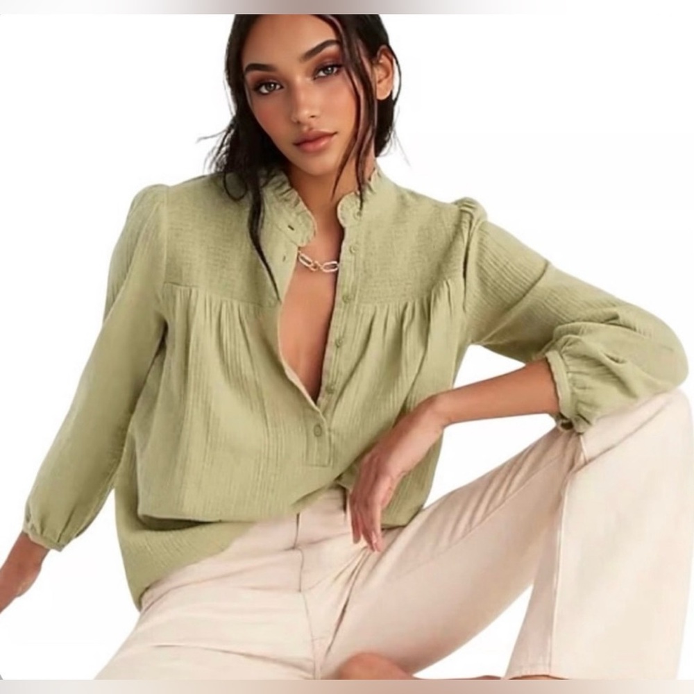 J.Crew Long-sleeve soft gauze garden top